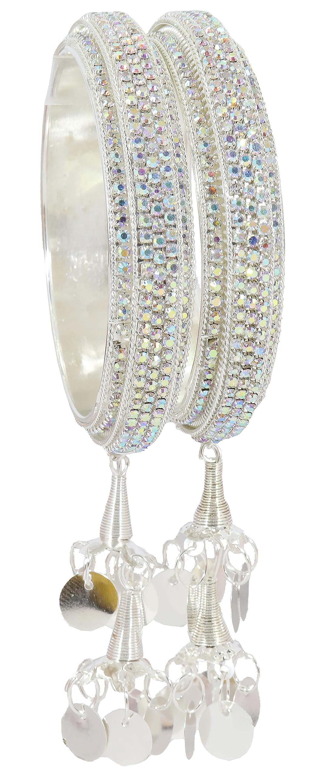 See full amazon price history chart for NMII Metal & White American Diamond Stone Latkan Bangles Set For Girls and Women | Bangles with Latkan | AD Bangles | Bangles For Wedding, Party, Daily Jewellery- Set of 2, (MAH52-Silver-2.2) NMII Metal & White American Diamond Stone Latkan Bangles Set For Girls and Women | Bangles with Latkan | AD Bangles | Bangles For Wedding, Party, Daily Jewellery- Set of 2, (MAH52-Silver-2.2) (B0CD5VZ17W) Amazon Price History, Amazon Price Tracker