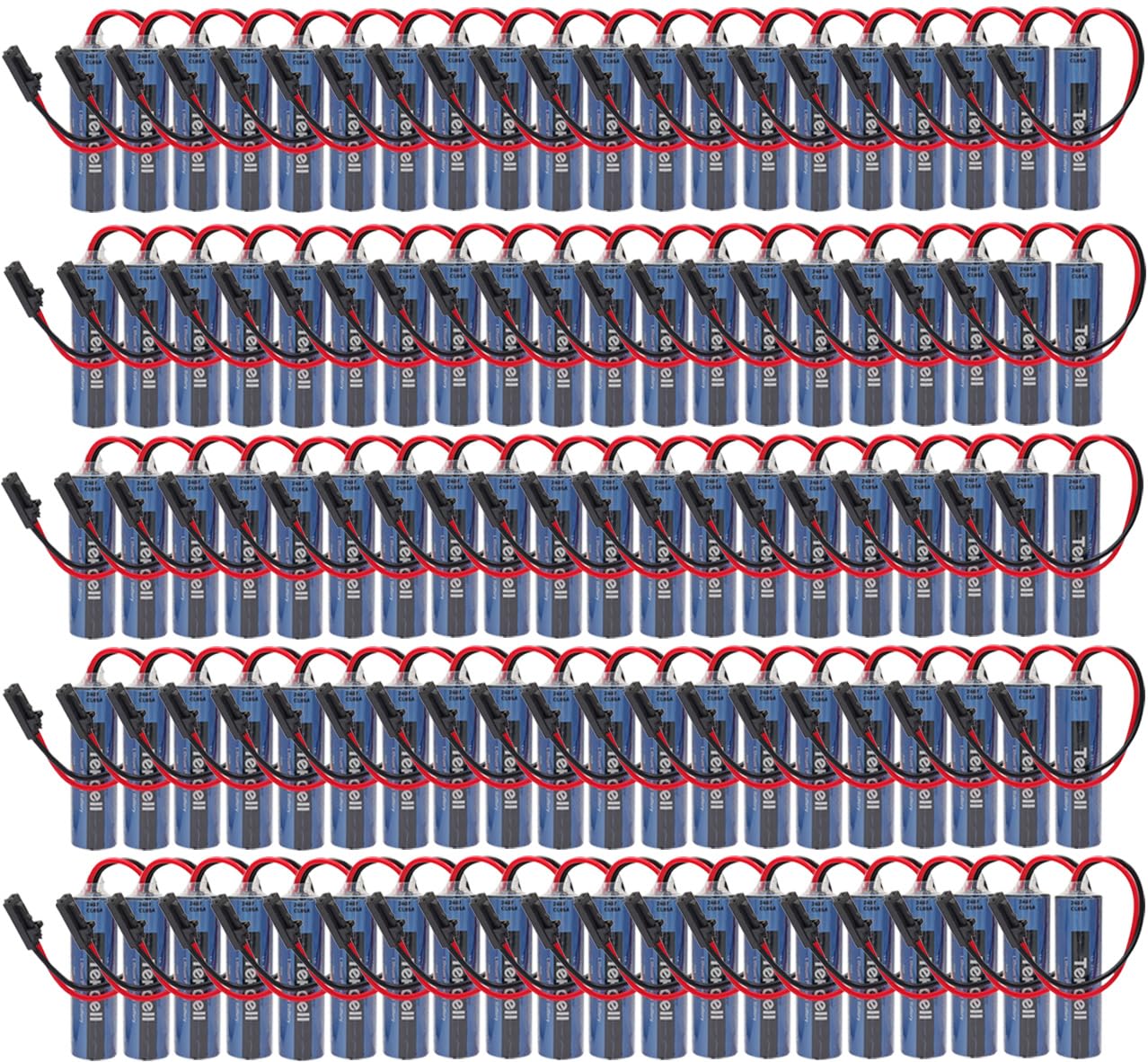 100-Pack 3 6V SB-AA11 AA Lithium Battery 2400mAh for Tekcell SB-AA11 ER14505 XL-060F Battery with Black Plug