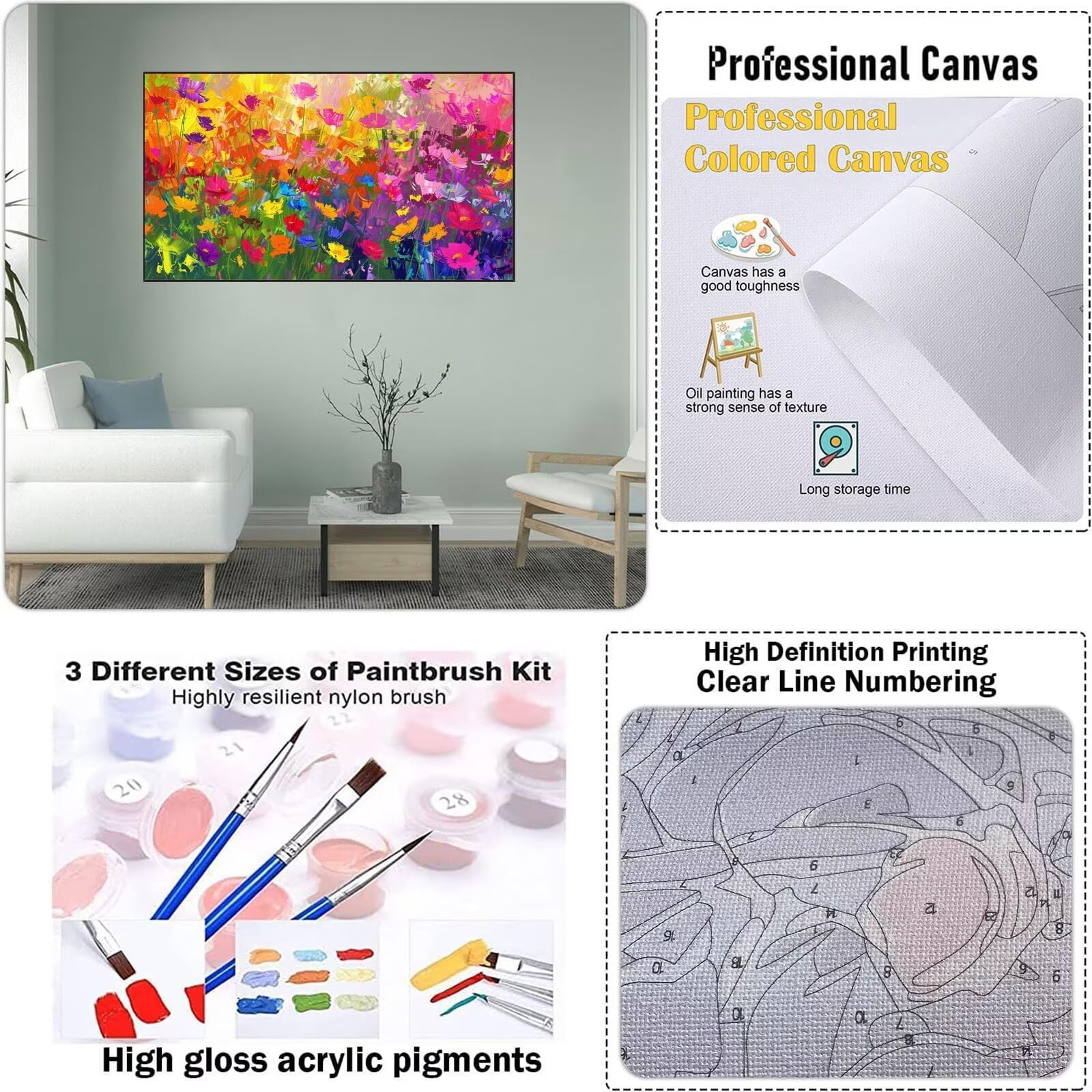 Kit Pintar Por Números - Ave Fénix, 40x50 Cm, Lienzo Y Pinturas Incluidas, Para Adultos