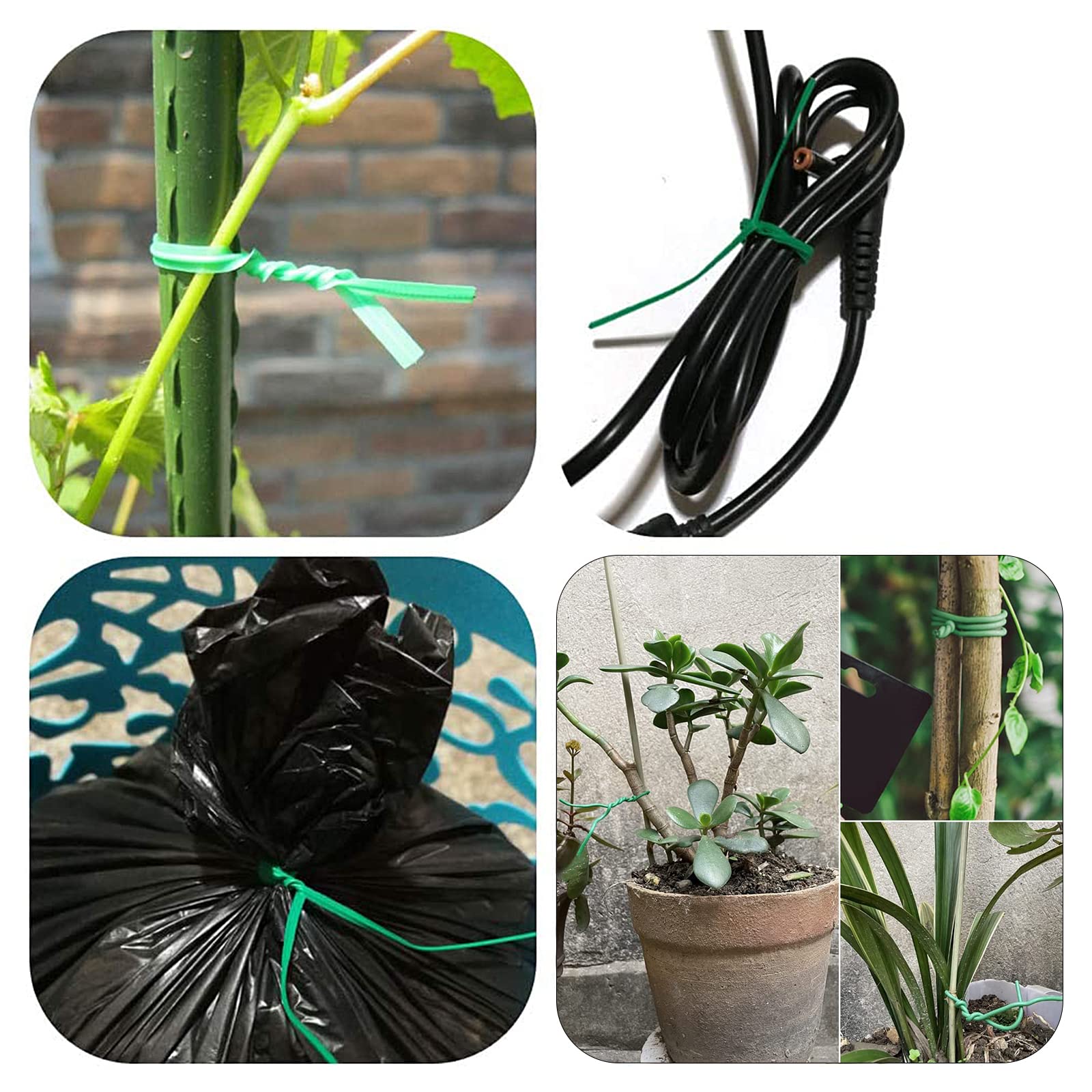 Alambre de jardín de 200 m, alambre verde, alambre para plantas, alambre de flores recubierto de plástico con cortador para jardinería, hogar, oficina