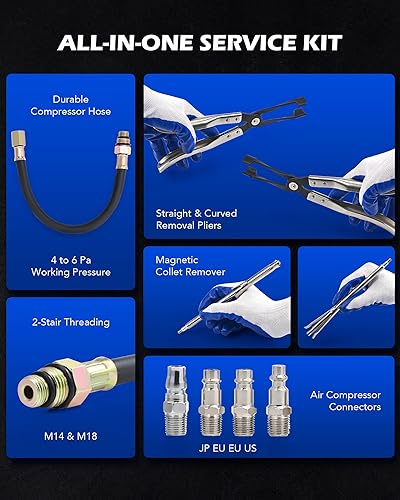 Miniatura 6 de Orion Motor Tech Compresor de resorte de válvula, herramienta universal de extracción y instalación de resorte de válvula de motor OHV OHC,
