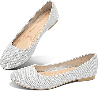 Round Toe Women Flat Shoes Slip on Girls Dress Black Ballet Flats - Buy now