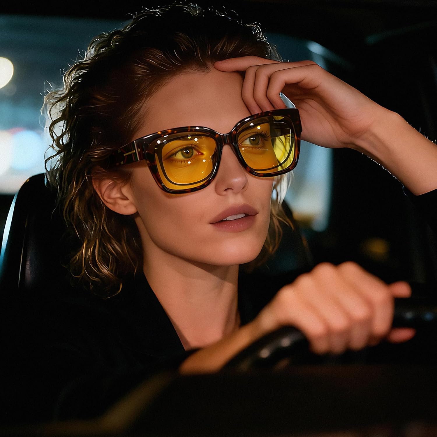 URUMQI Polarized Sunglasses Fit Over Glasses for Women, UV400 Protection Wrap-around Shades Trendy Oversized Square Lens - Image 2