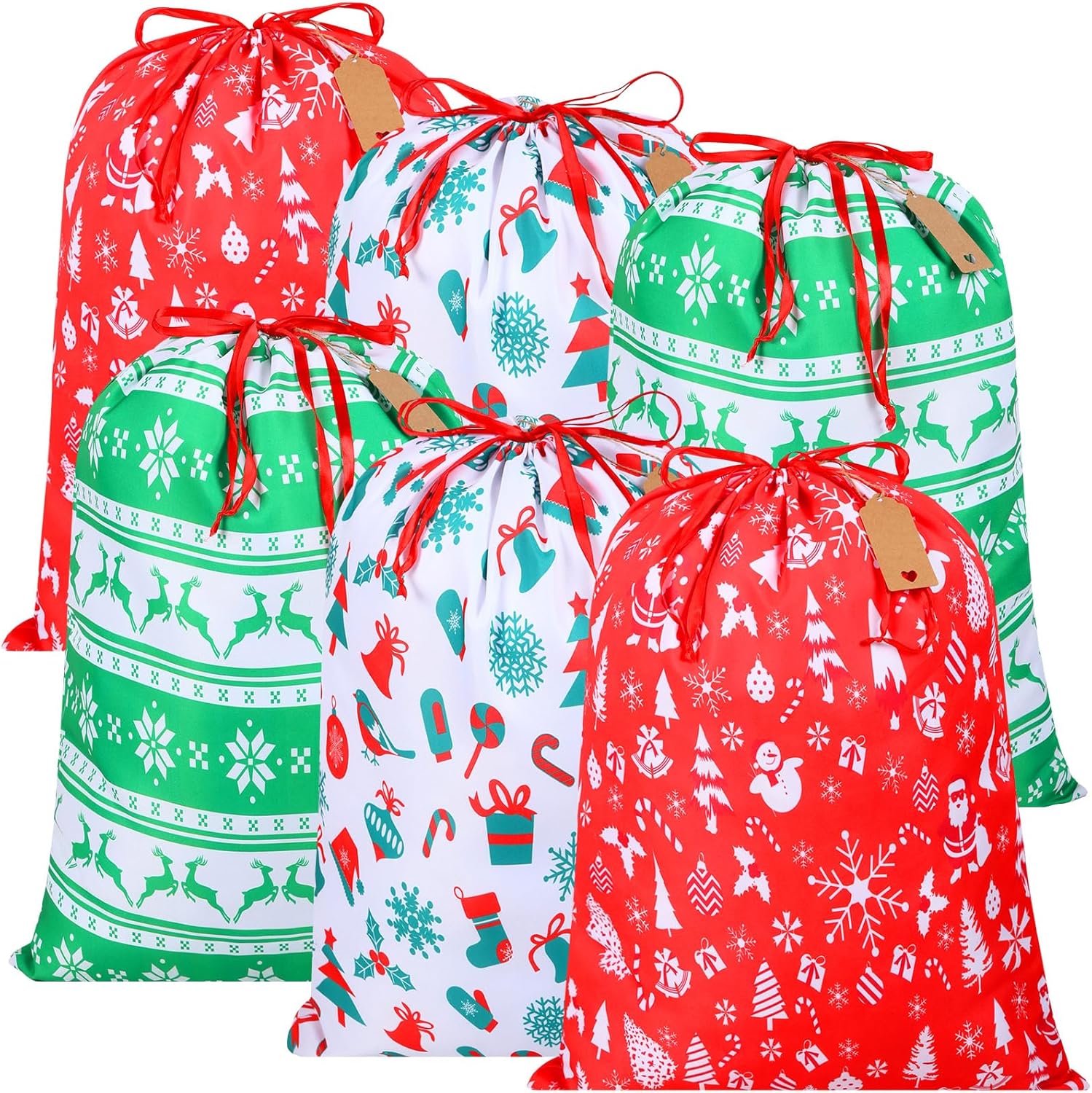 Paterr 6 Pack Large Christmas Gift Bags 20 x 28 Inch