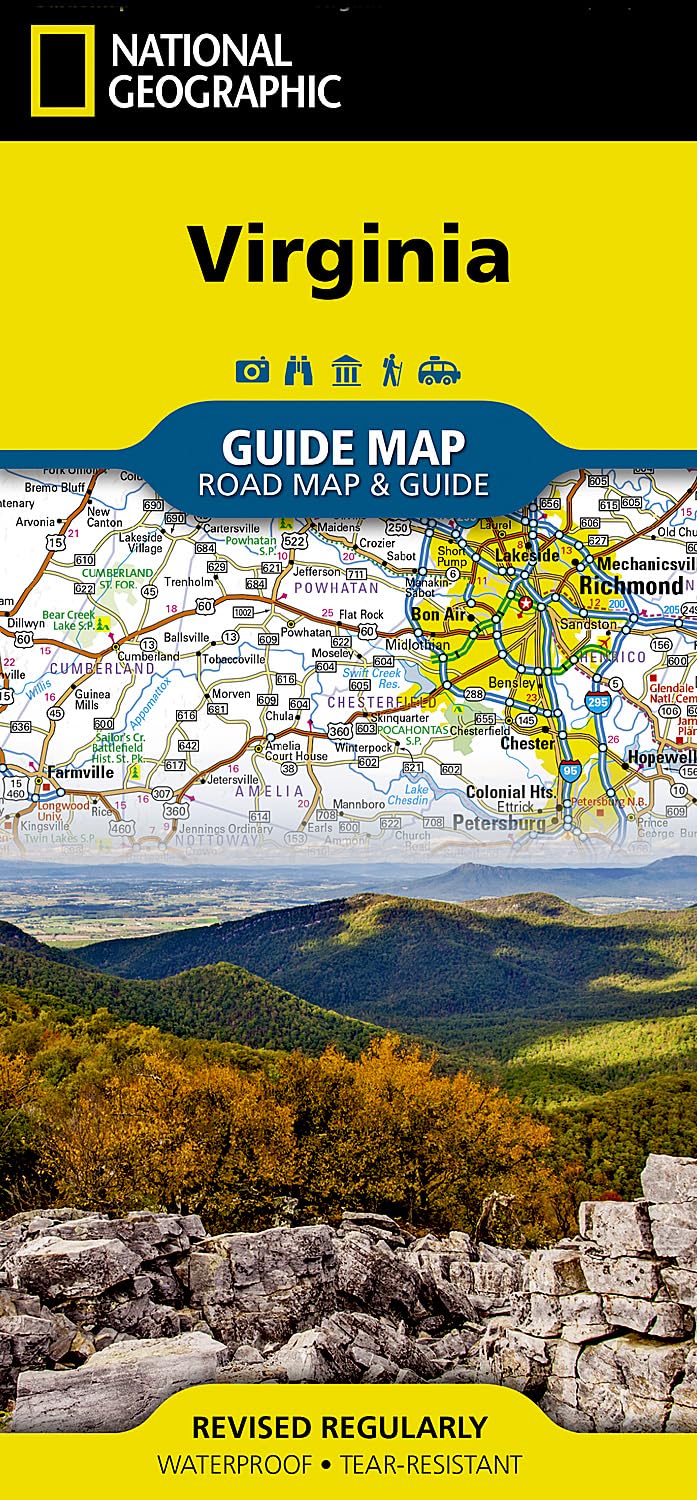 Virginia Map (National Geographic Guide Map)
