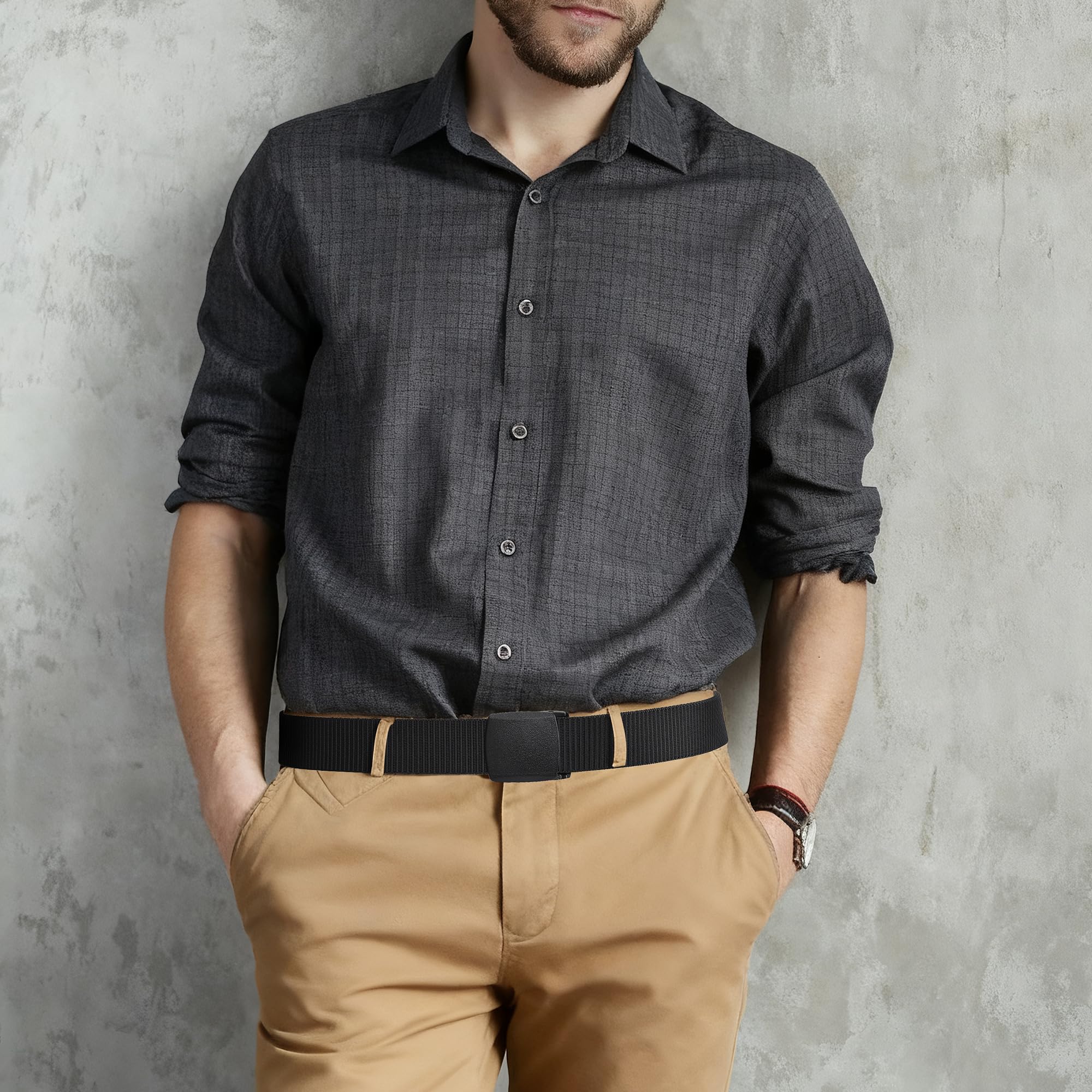 Mile High Life | Nylon Web Belt | Outdoor Military Belt | TSA Safe Buckle Plastic/Metal