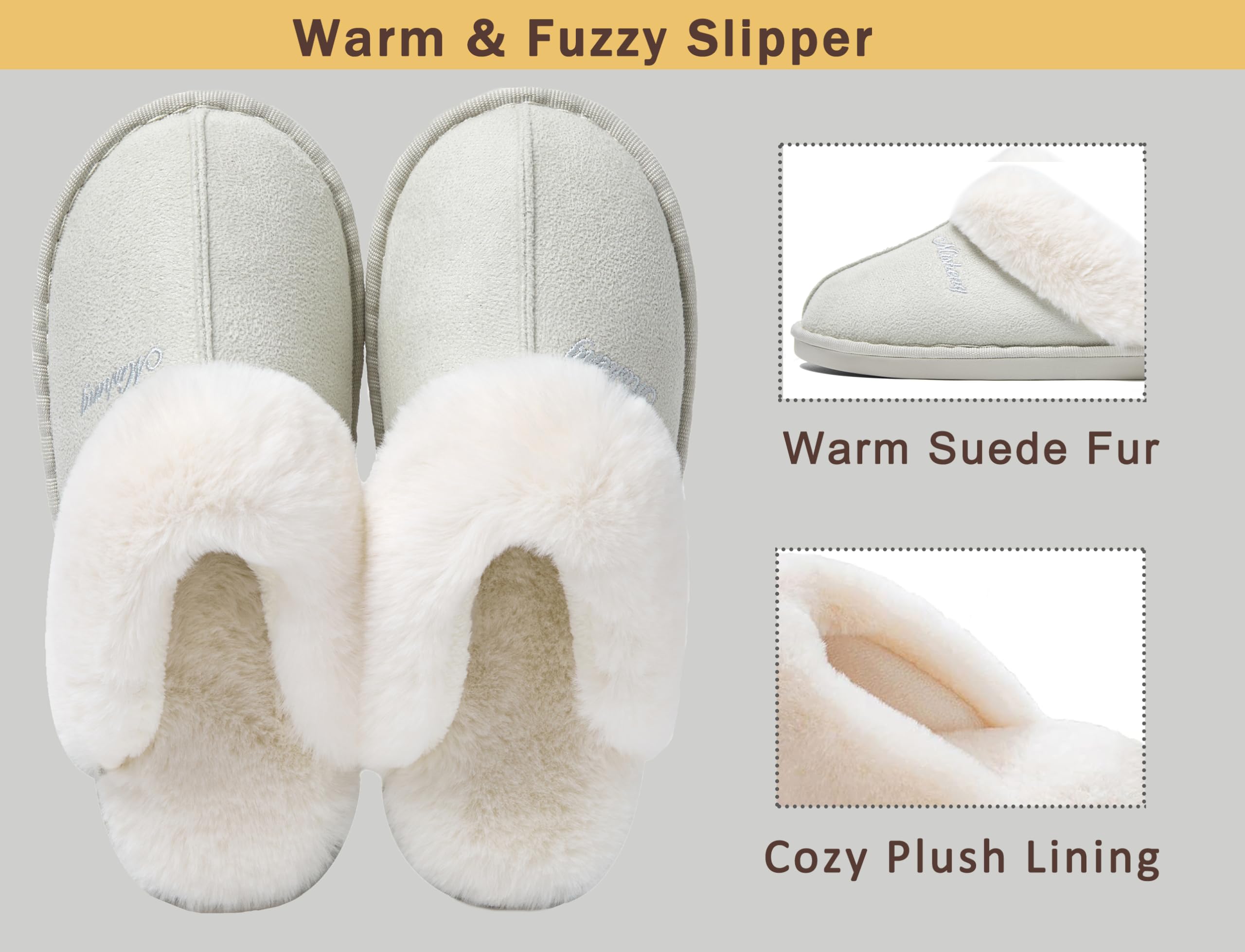 Donpapa Pantofole Donna Uomo Peluche Autunno Invernali Morbida Memoria Schiuma Interne Casa Ciabatte Fluffy Pelose Interno Esterno