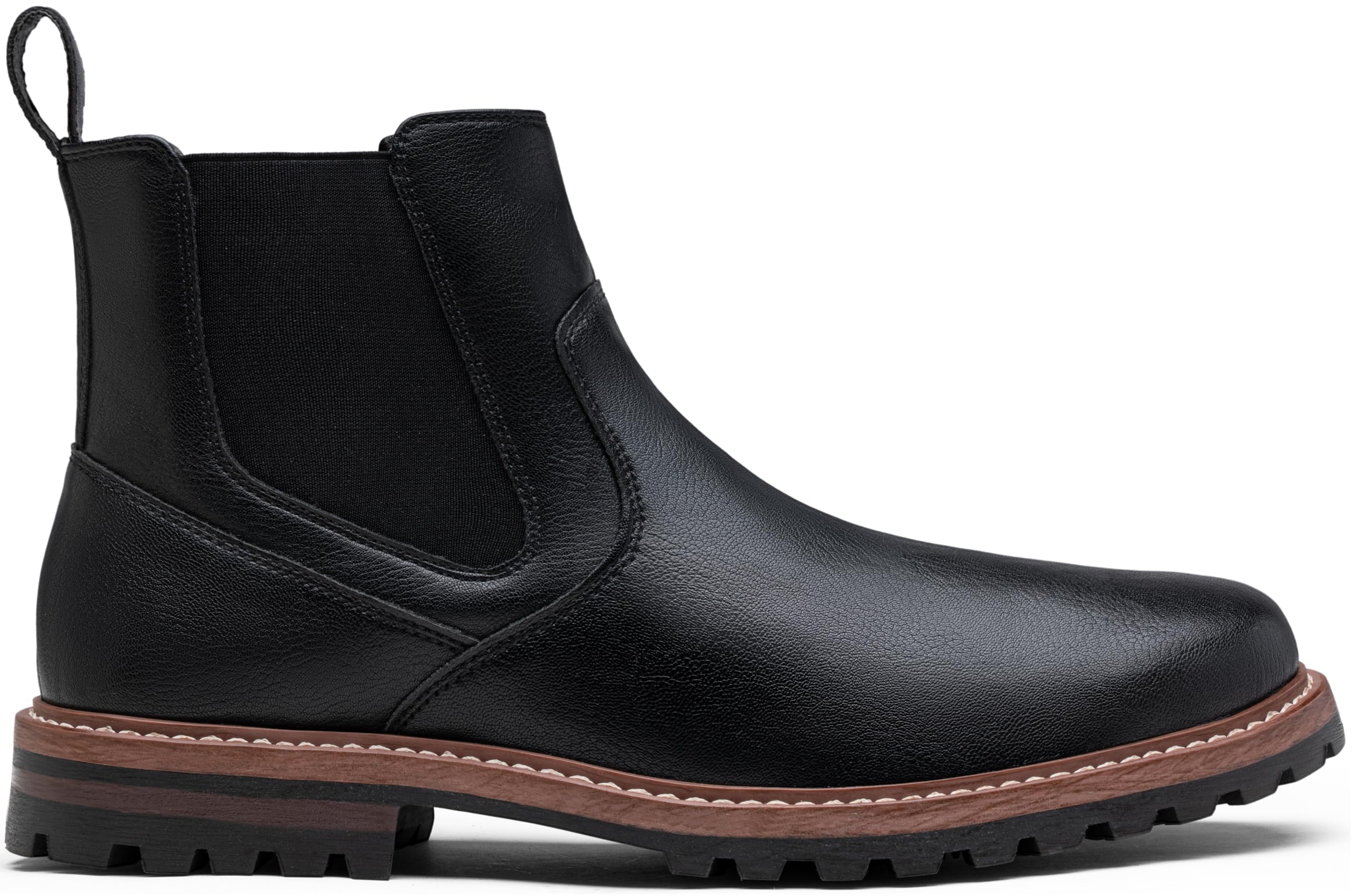 JousenChelsea Boots Casual Slip On Ankle Waterproof Mens Boots(AMY8406 black 10.5)