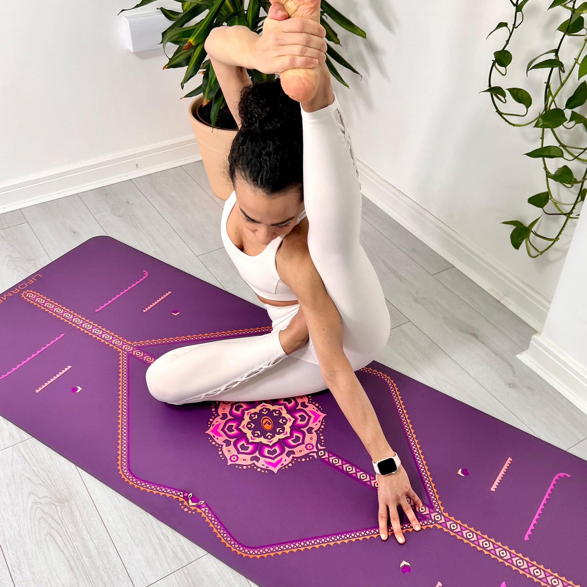 Liforme - Esterilla de yoga con diseño de loto floreciente