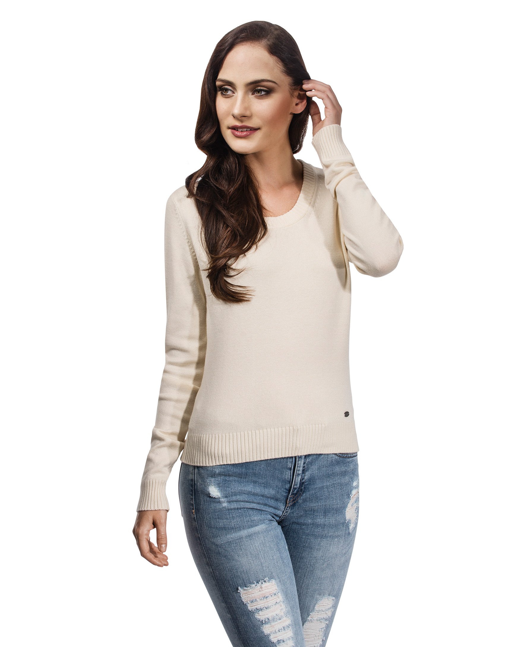 Vincenzo Boretti Damen Pullover V-Ausschnitt V-Neck und Stehkragen modern elegant Chick edel weich Strick-Pullover