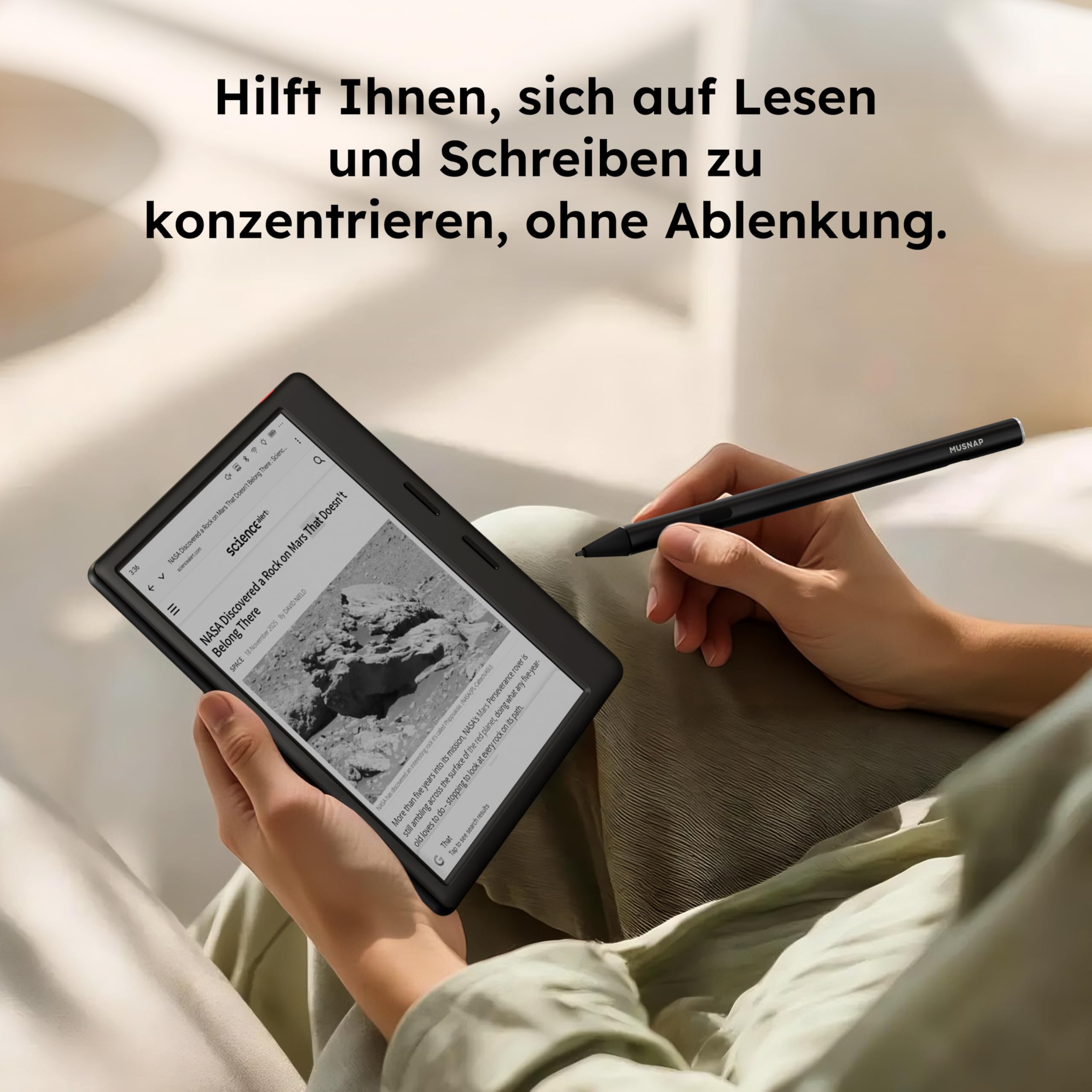 Ocean 64GB+4GB 7”eBook-Reader unterstützt Handschrift, 7”E-Ink-Papier-Tablet mit langer Akkulaufzeit zum Lesen und Schreiben (ohne Musnap-Eingabestift)
