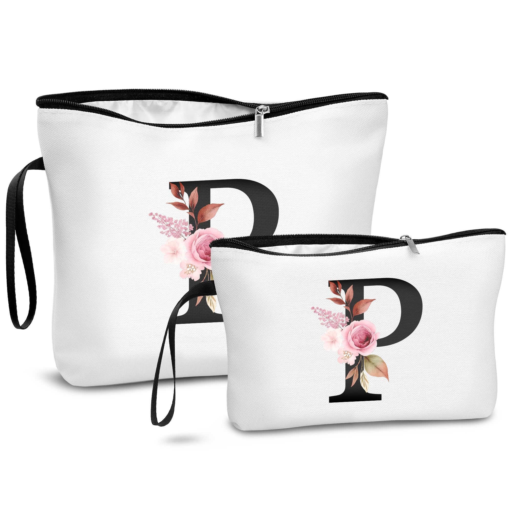 DBPBToU Geschenke für Frauen, Kosmetiktasche Personalisiert Damen, Personalisierte Geschenke Frauen, 2 Set Kulturtasche Damen Muttertagsgeschenk (P)