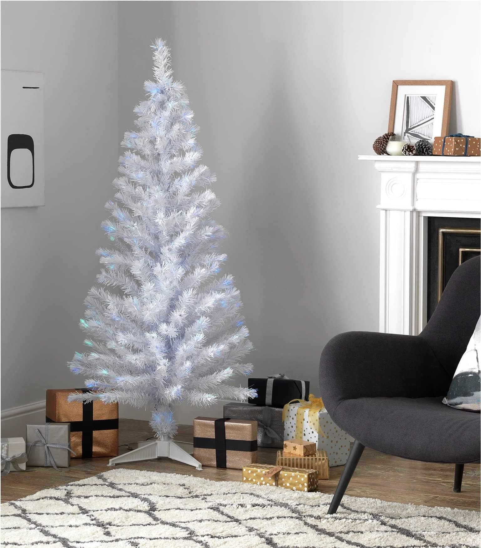 Habitat 5ft Fibre Optic Christmas Tree White Amazon.co.uk Home
