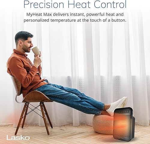 Miniatura 2 de Lasko MyHeat Max - Calentador personal de cerámica, interruptor de punta, protección contra sobrecalentamiento, 2 ajustes de calor, termostato