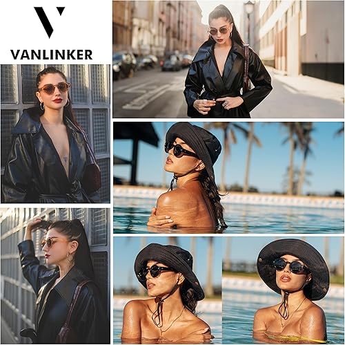 Miniatura 3 de VANLINKER Gafas de sol polarizadas redondas vintage para mujeres y hombres, gafas de sol circulares retro VL9743