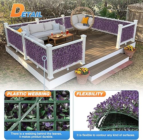 Miniatura 2 de TANG Paneles de pared de césped falso de maní, telón de fondo de 20 x 20 pulgadas, paneles de boj artificiales, decoración de pared verde, pared de