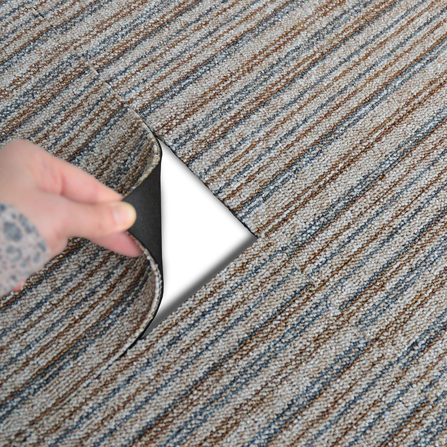 Piastrelle Tappeto Autoadesive 50x50 Cm – Set Da 10 (2,5 M²), Grigio Scuro, Antiscivolo E Resistente, Per Ufficio E Casa