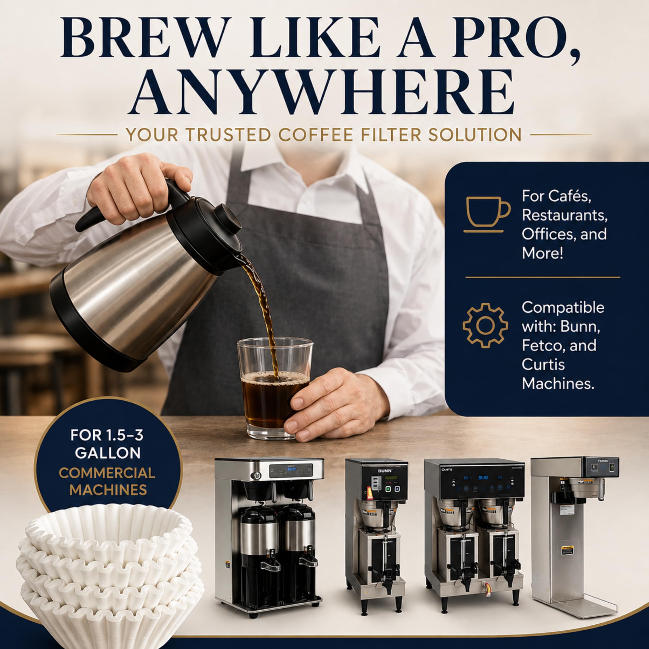 Katy's Extra große Kaffeefilter, Premium-Kaffee- und Teefilter für Restaurants, Cafés und mehr, 31,8 x 11,4 cm, kein Überlaufen, kein Reißen, 250 Stück Großpackung
