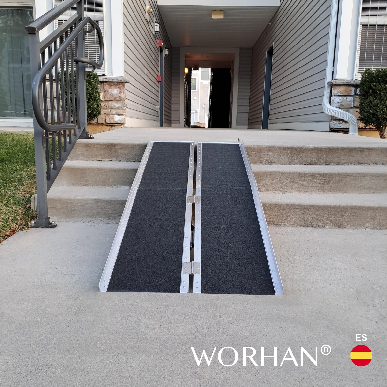 1.83m Rampa Plegable Carga Silla de Ruedas Discapacitado Movilidad Aluminio Anodizado Modelo de Alta Adherencia 183cm R6J