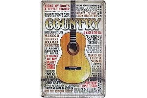 SUMIK Country Music Guitar Metal Tin Sign