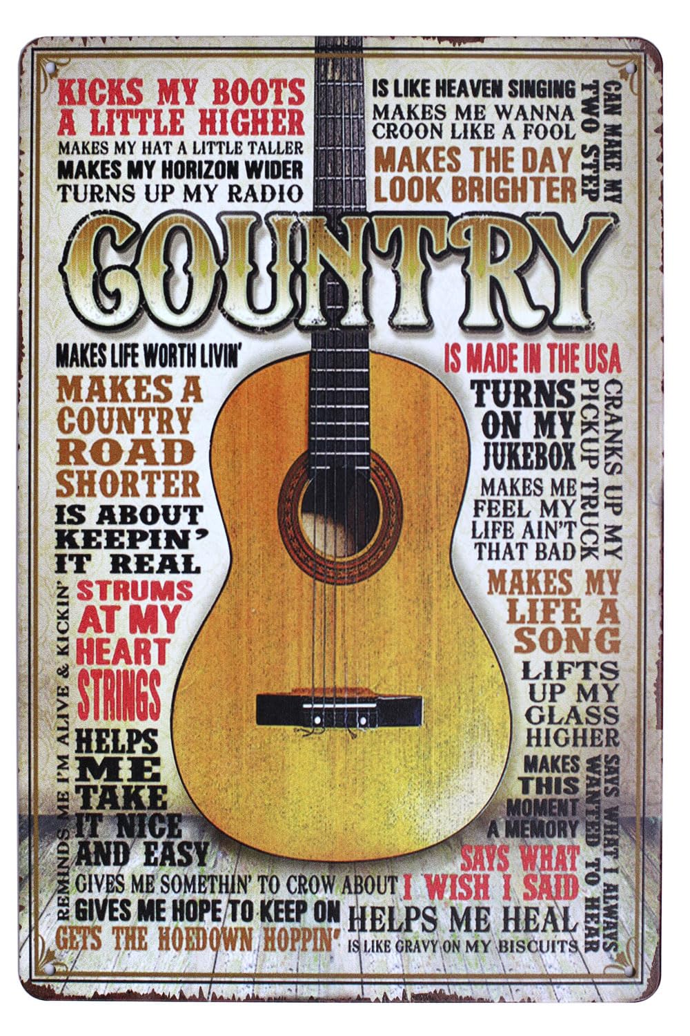 Amazon.com: SUMIK Country Music Guitar Metal Tin Sign