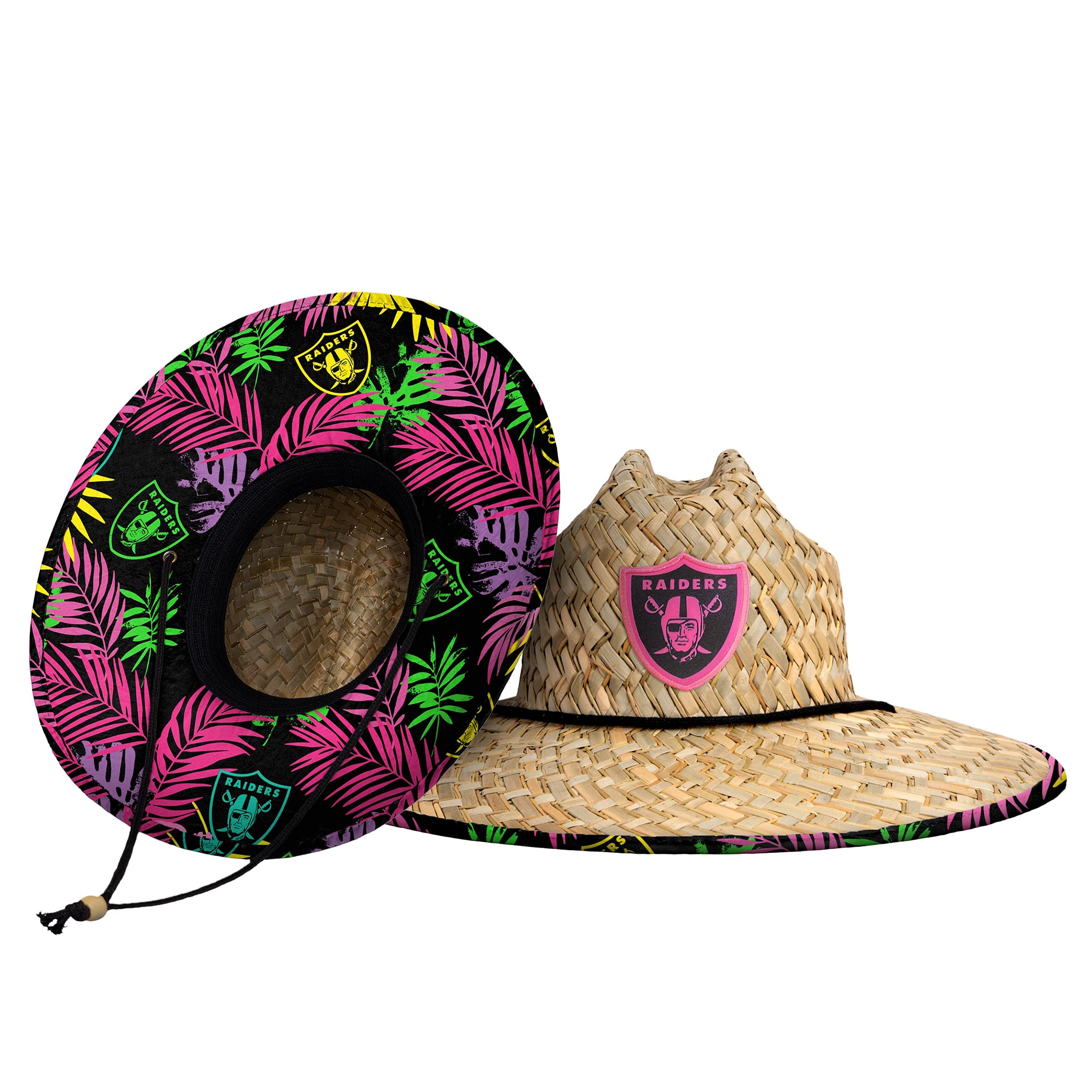 FOCO Men's NCAA College Team Logo Floral Straw Sun Hat
