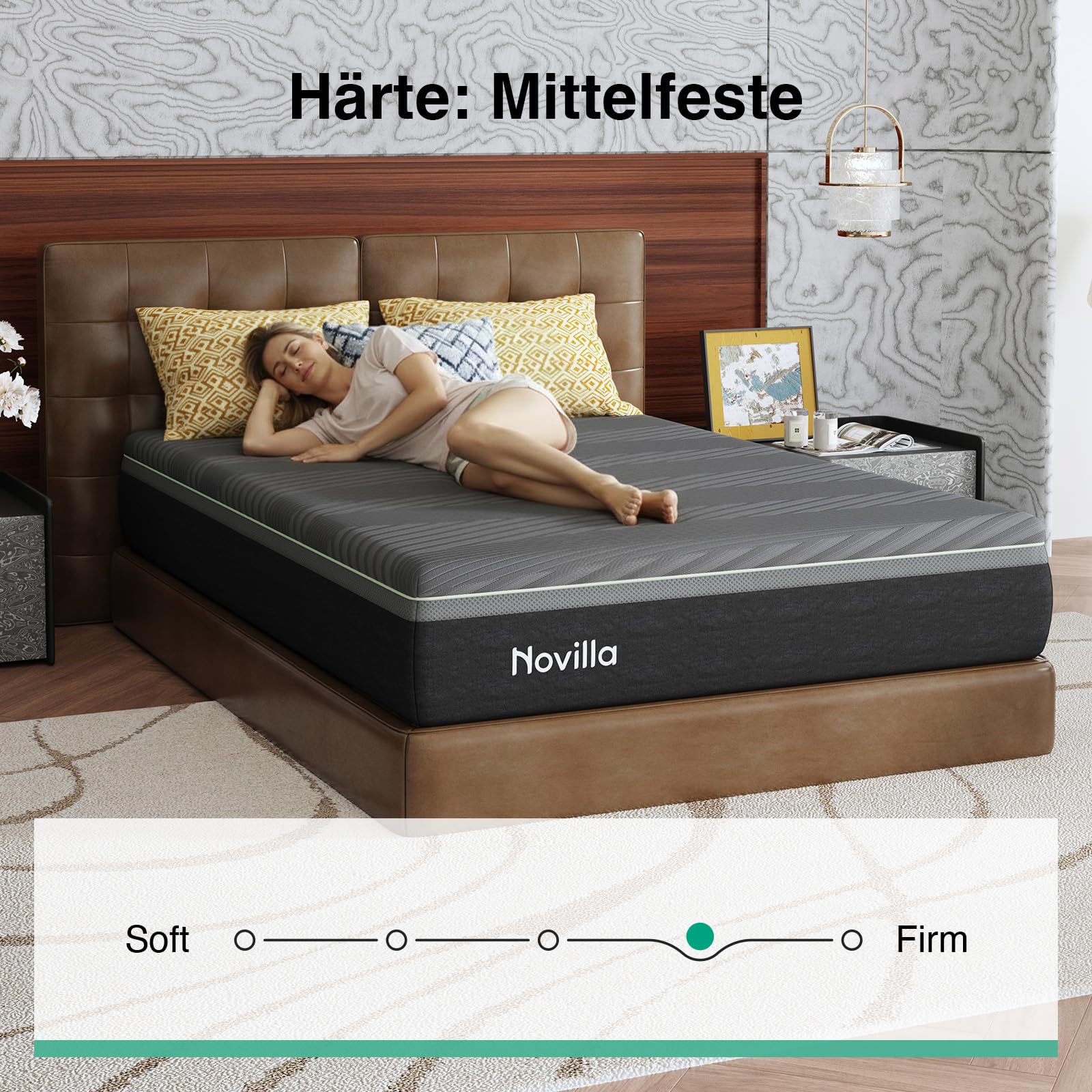 Novilla Coolmax Matratze 160x200 cm 7-Zonen Gel & Greentea Memory Schaum Kaltschaummatratze, mit Kühlender Stoff, H3 & H4 mittelfest, 30 cm Höhe, Öko-Tex Zertifiziert, Atmungsaktiver Waschbarer Bezug