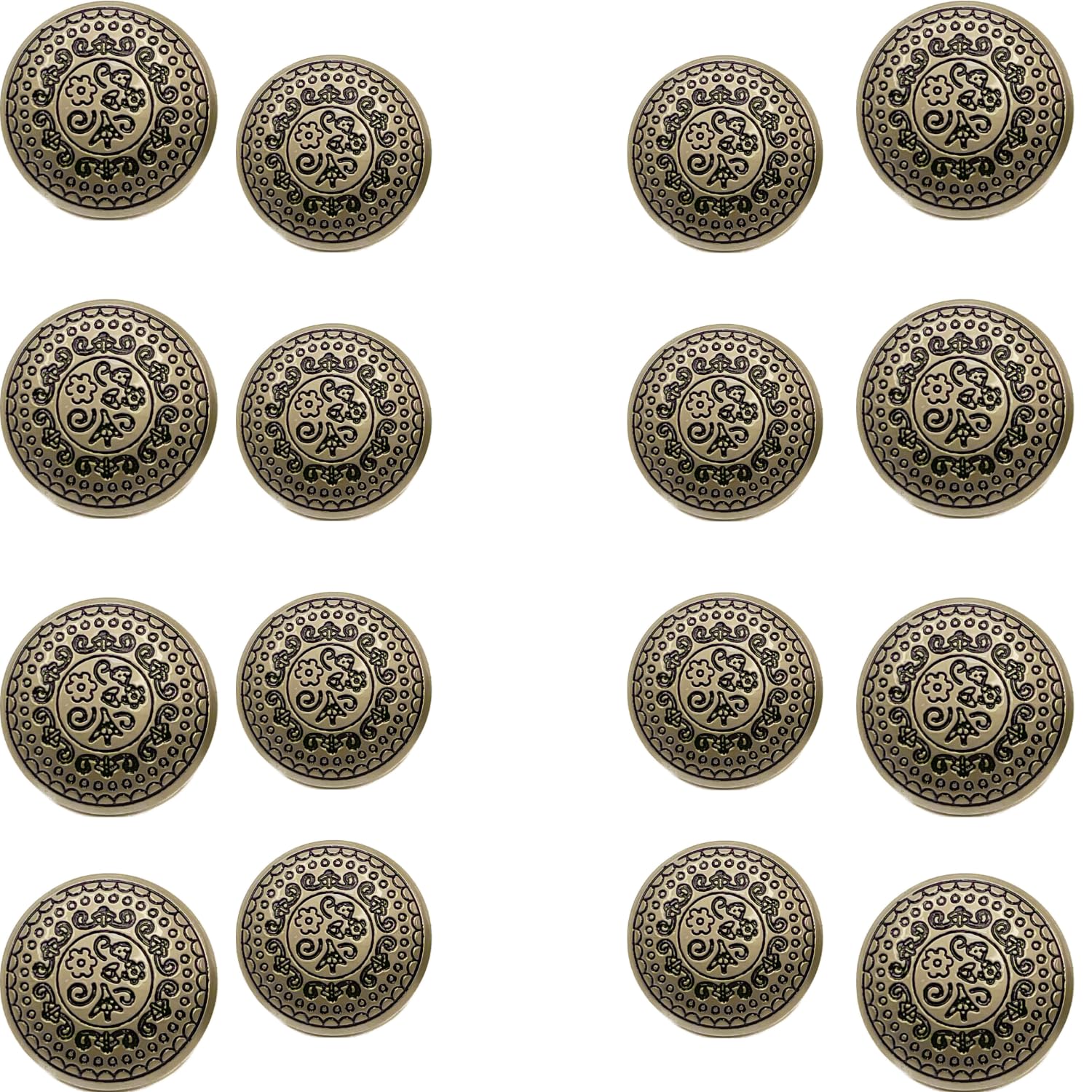 Ani Accessories Leaves Metal Shank Semi Dome Button for Coat Blazer Suit, Sherwani, and Bandhgala Indian Dresses Sports Coat Uniform Jacket (Pack of 16, Antique Gold)-picture-17