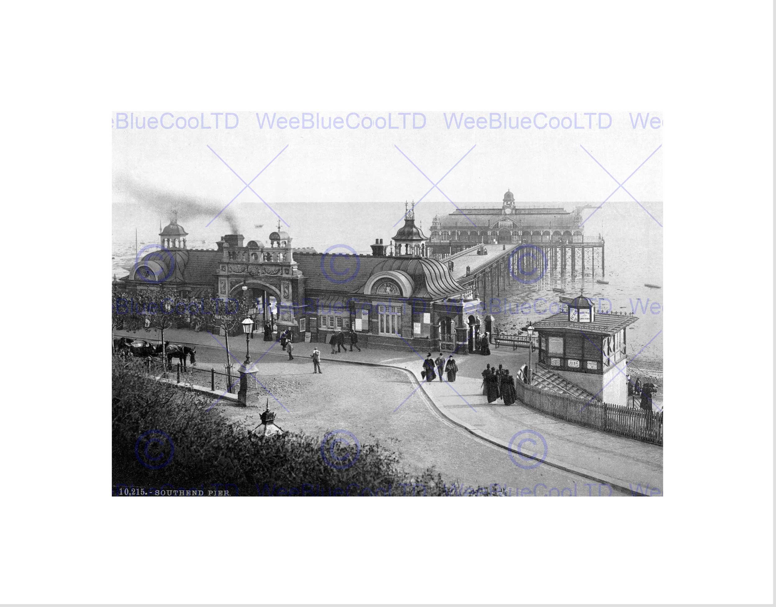 Wee Blue Coo Southend On Sea The Pier England Vintage Old BW Wall Art Print