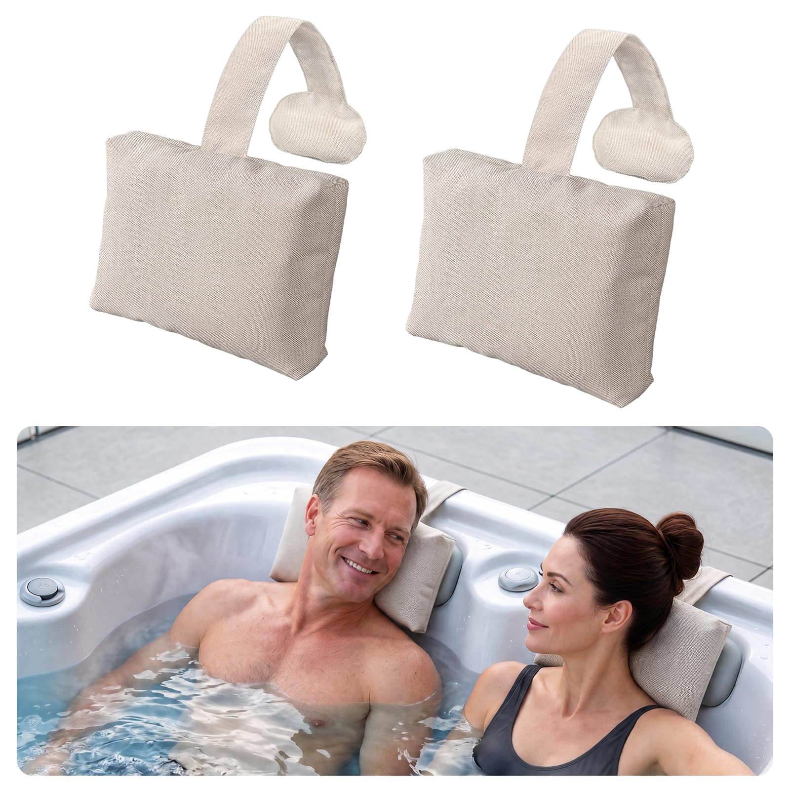 Photo 1 of Vanstormy 2-Pack Spa Pillow - Beige