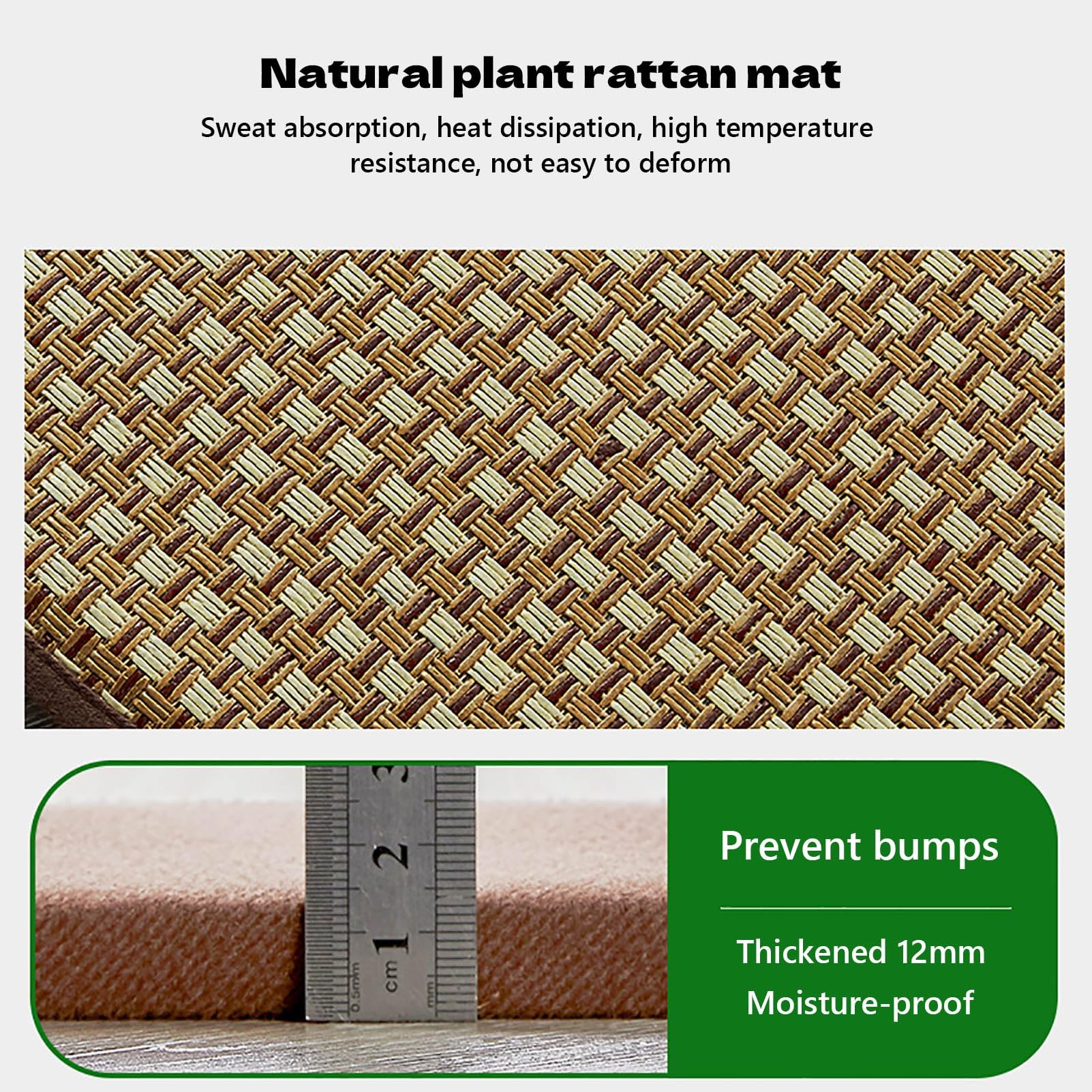 Tatami Tapis de sol antidérapant et pliable en rotin pour salon et chambre à coucher, tapis de jeu d'été avec sac de rangement, idéal pour ramper (8 pièces, 50 cm x 50 cm)