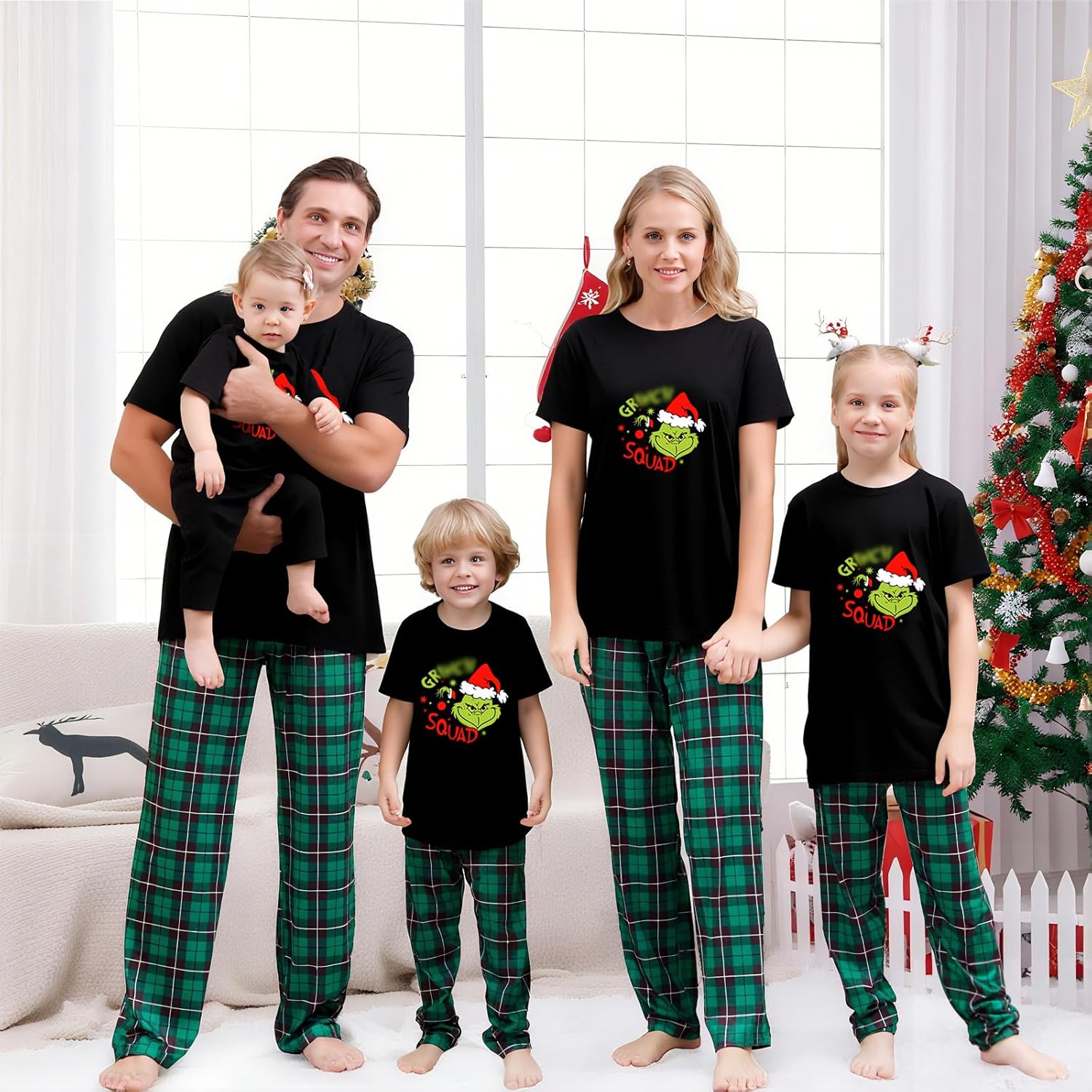 TBD DECOR Christmas Pajamas for Family Matching Sets Holiday PJS Sets with Short Sleeve T-Shirt and Pants Xmas Jammies for Couples Men Women - Image 5