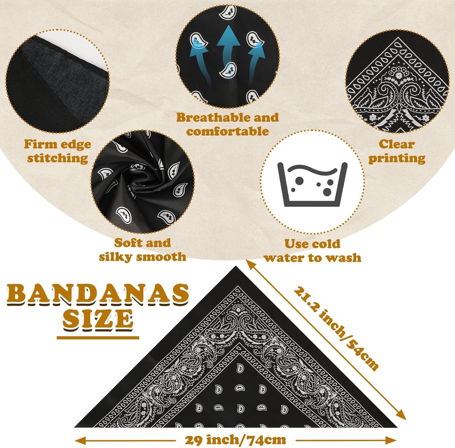 Bandanas Bulk, 80Pcs Bandana, Bandanas for Men Women, Cowboy Handkerchief for Party Favor Costume Pets