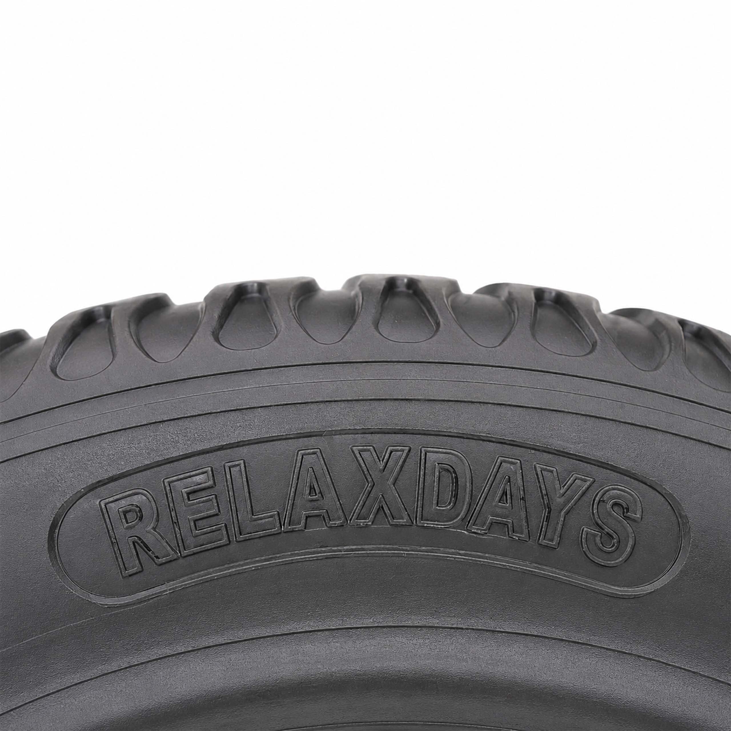 Relaxdays Lot de 2 Roues de Diable 3.25-8, Caoutchouc Plein, Noir