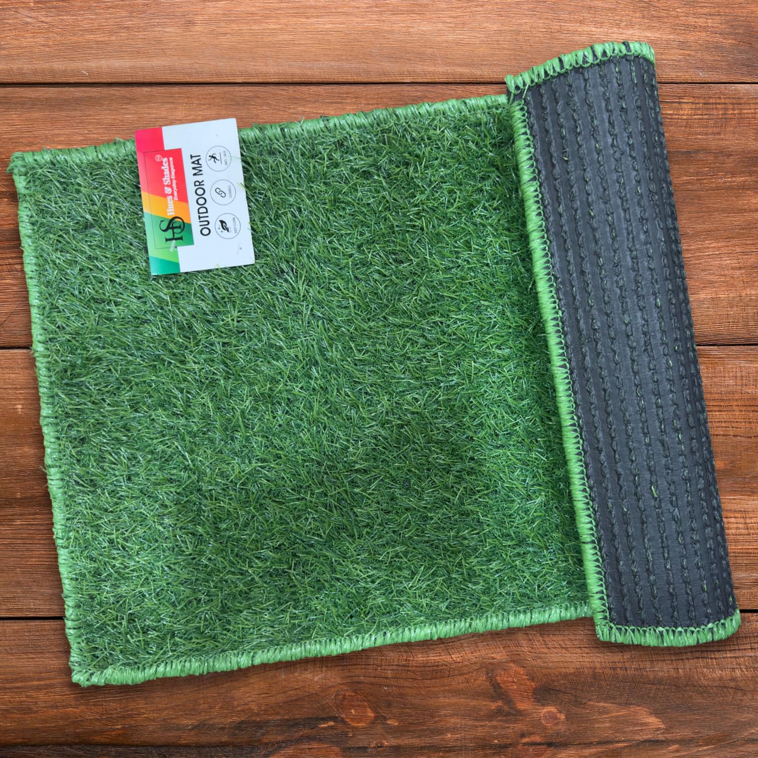 HUES & SHADES High Density Artificial Grass Carpet Mat for Balcony Multipurpose Entryway Floor Doormat for Lawn Garden Terrace & Office (37 X 57 Cm, Pack of 1)