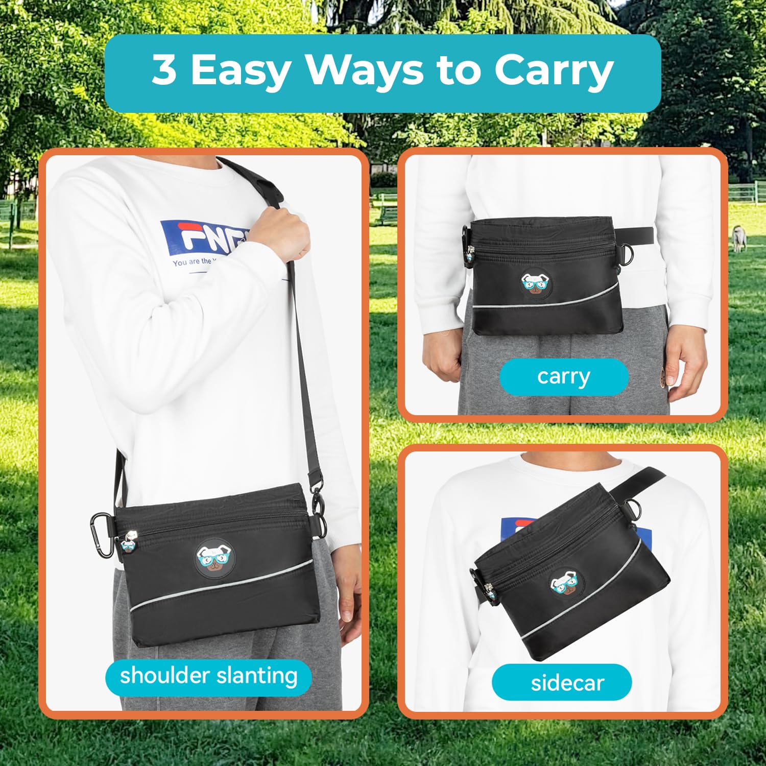 Joyride Harness Pochette de dressage pour chien – Ceinture réglable, fonction clip et distributeur de sacs à déjections canines intégré, compact, durable et élégant