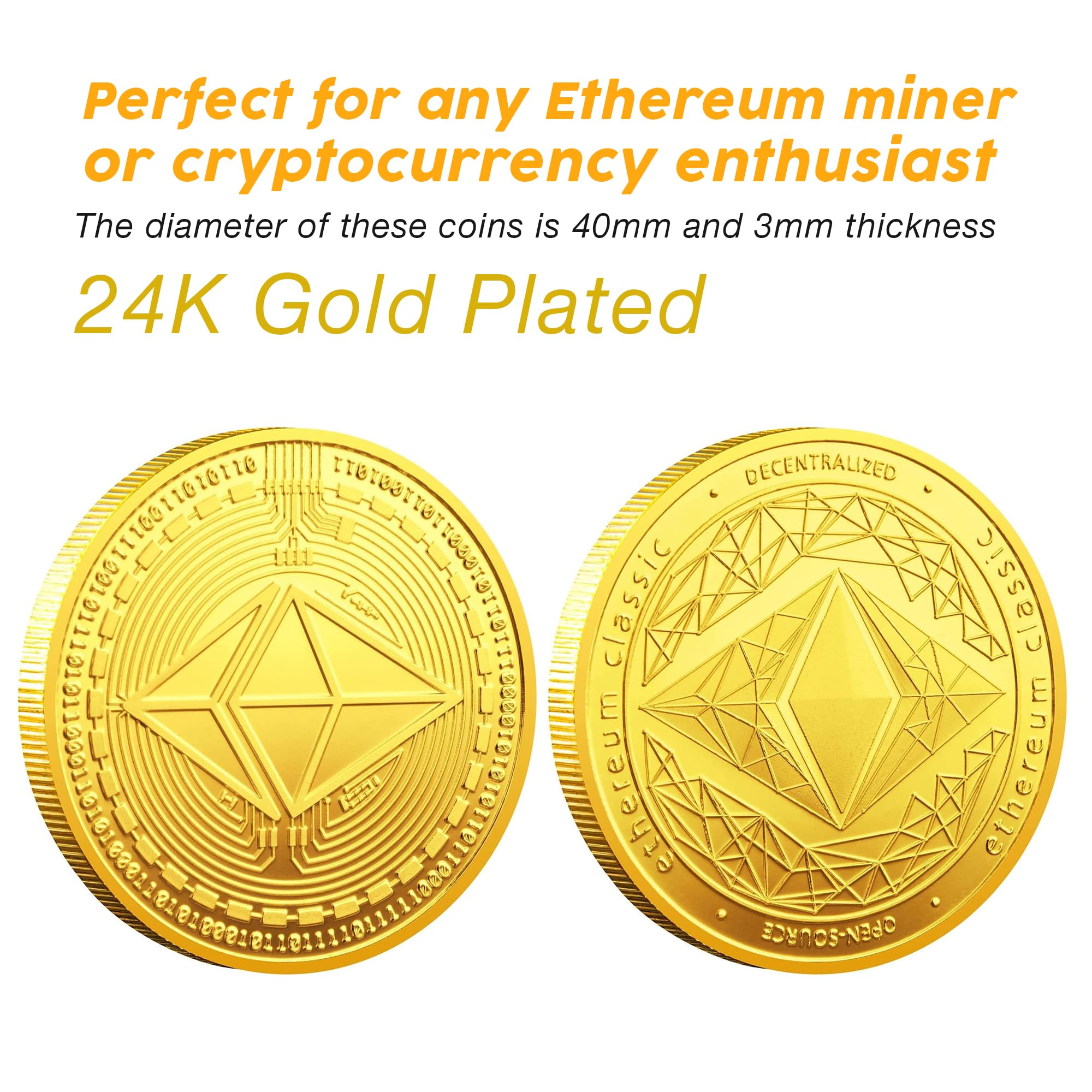 Amazon.com: Naturiway 1Pcs 24K Gold Plated Ethereum Commemorative Coin, 3mm  ETH Collectible with Protective Case, Ungraded, Not Graded by Seller : Toys  & Games
