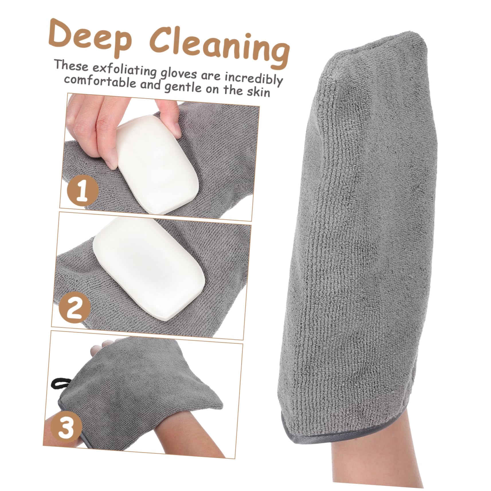Beaupretty 6piezas Guantes De Baño Desmaquillantes Paños De Ducha Exfoliantes Cuerpo Guantes De Ducha De Microfibra Baño