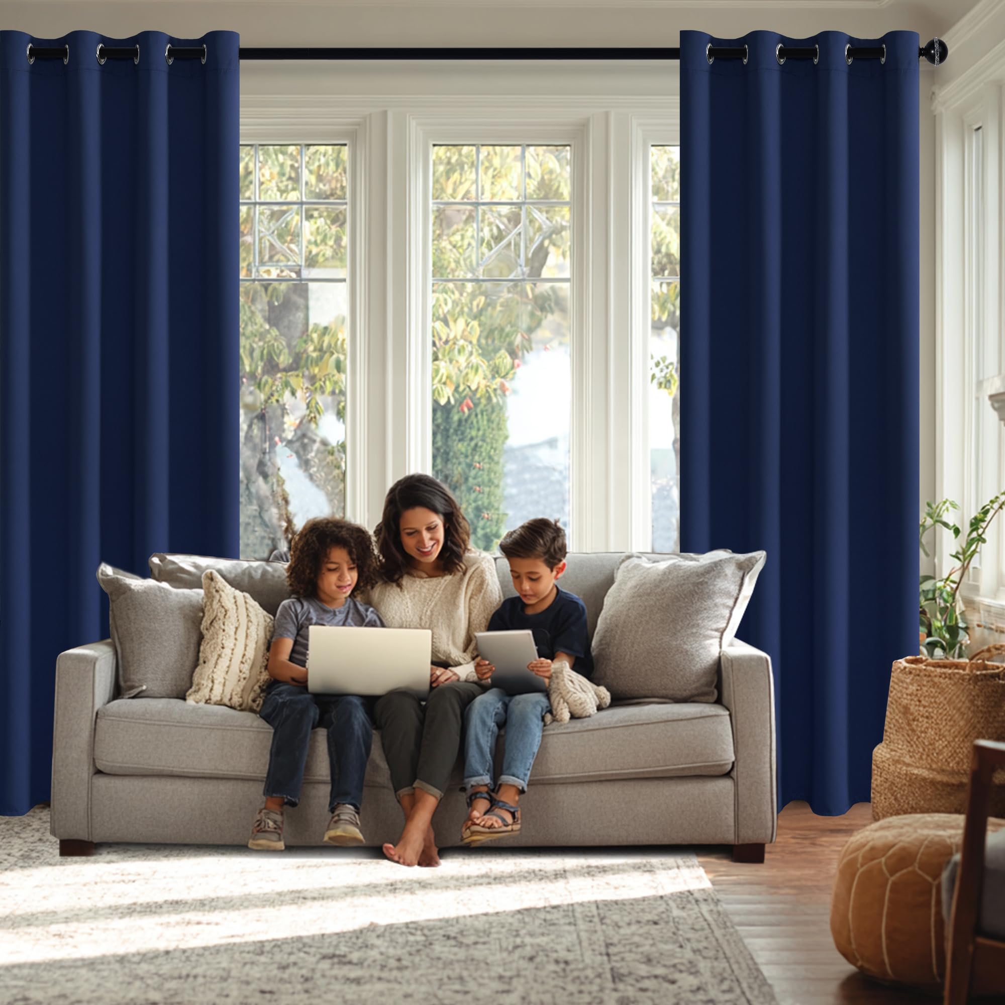 Amazon.com: JIUZHEN Blackout Curtains with Tiebacks - Thermal