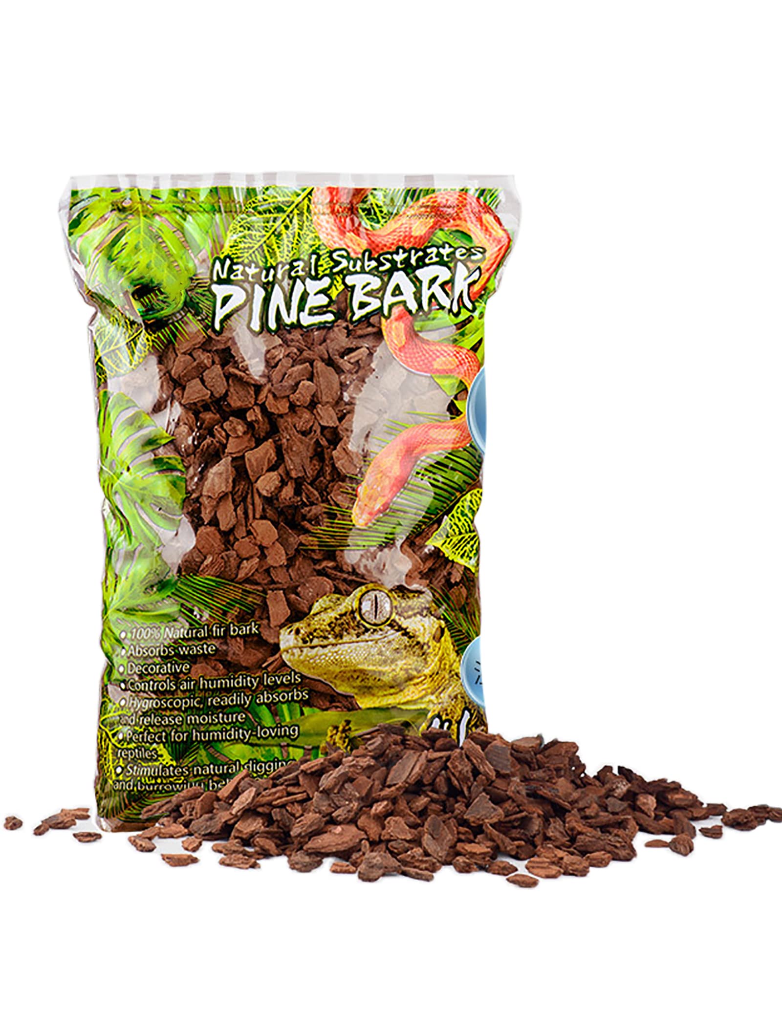 Wangcl Brown Reptiles Pine Bark Terrarium Pine Tree Chips Pieces Regulates Humidity Inside Terrarium Provides Shelter Aids In Breeding