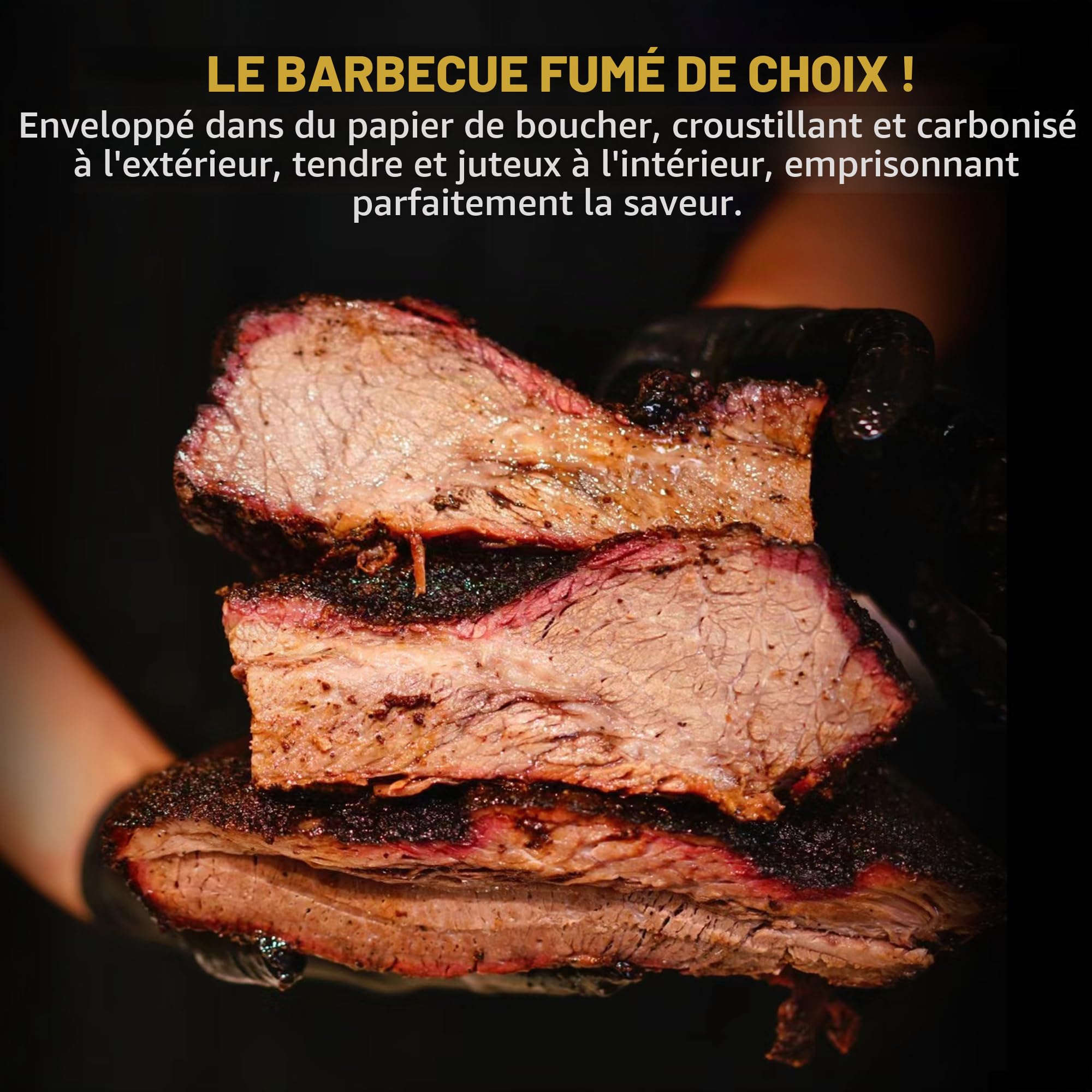 Rouleau de papier boucher rose pour barbecue - 45 cm x 10 m - Rouleau de papier kraft - Pour fumoir - Pour barbecue - Fumoir - Poisson - Viande
