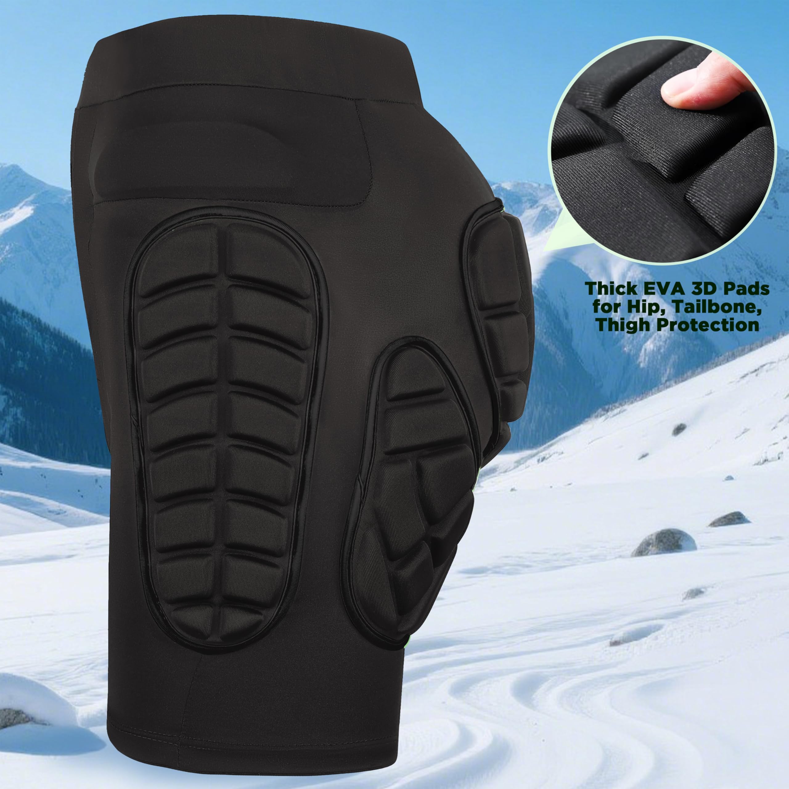WILDKEN 3D gepolstert Schutz Shorts Hip Butt Eva Pad Kurze Unterhose Schutz Gear Guard Drop Widerstand für Ski Skifahren Skating Snowboard Radfahren