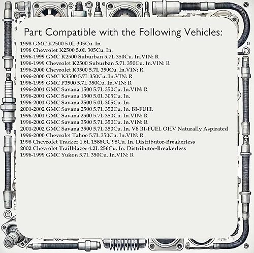 Miniatura 6 de DRAGON FIRE PERFORMANCE Vortec Distribuidor de encendido con terminales de latón compatible con Chevrolet GMC C1500 C2500 Express Savana Suburban