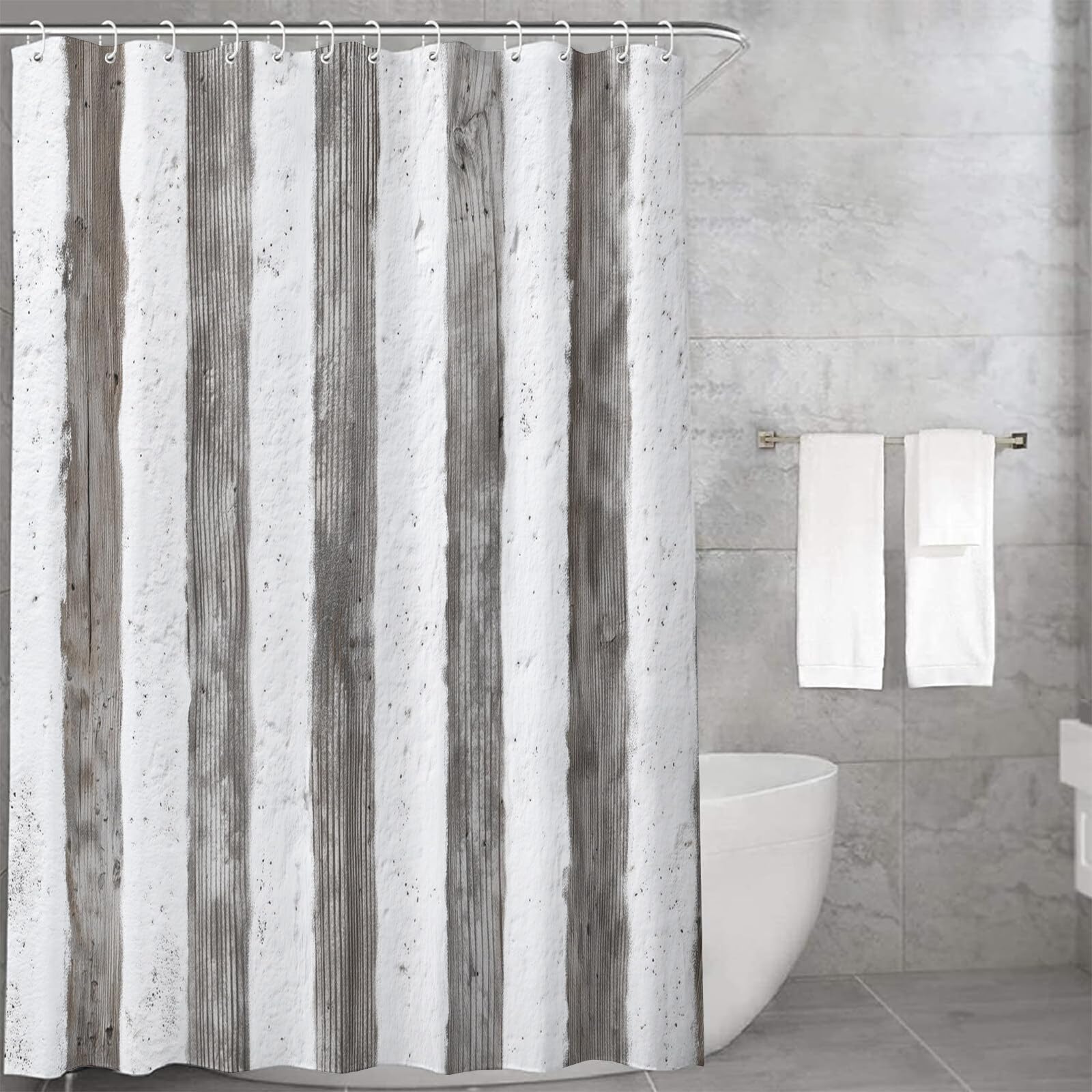 Rideau Douche, Rideau Baignoire Lavable en Machine Rideaux Douche Tissus Lavable Rideau De Baignoire Lavable pour Salle De Bain Domicile Baignoire Famille, Texture De Ligne,