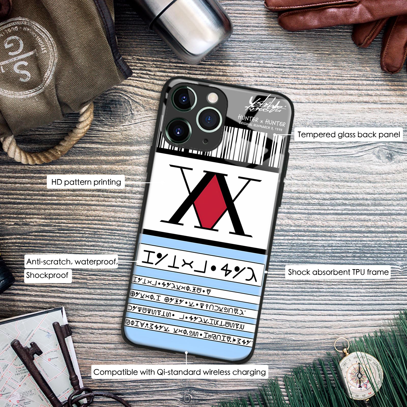 Amazon.com: Hunter HxH License Anime Glossy Glass Phone Case for