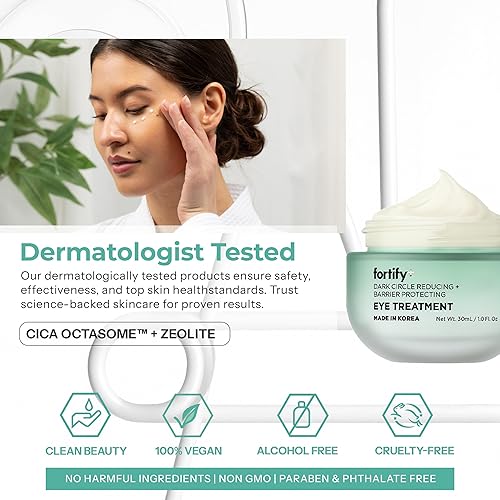 Miniatura 7 de Fortify Natural Skincare - Crema de ojos - Deshincha + protección  Ayuda a proteger, hidratar y refrescar  Belleza limpia  Hecho en Corea - 30ML