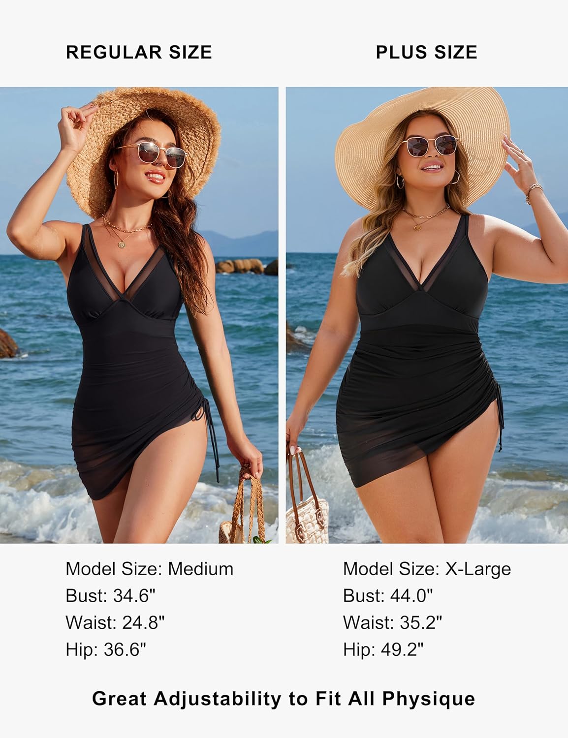 Blooming Jelly Women's One Piece Swimsuit Tummy Control Swim Dress Modest Bathing Suit Mesh Sarong Wraps Swim Suits - Image 5