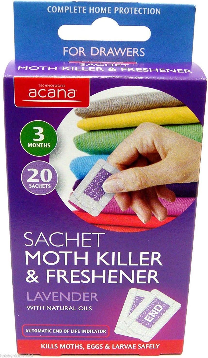 Acana Sachet Moth Killer & Freshener with Lavender Fragrance Pack of 40 3 Months Amazon.co.uk