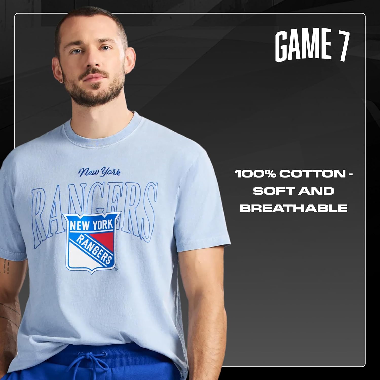 GAME 7 NHL Mens X NHL Men's Officially Licensed Graphic Short Sleeve Lightweight Classic Crew Neck Cotton T-Shirt - Image 6