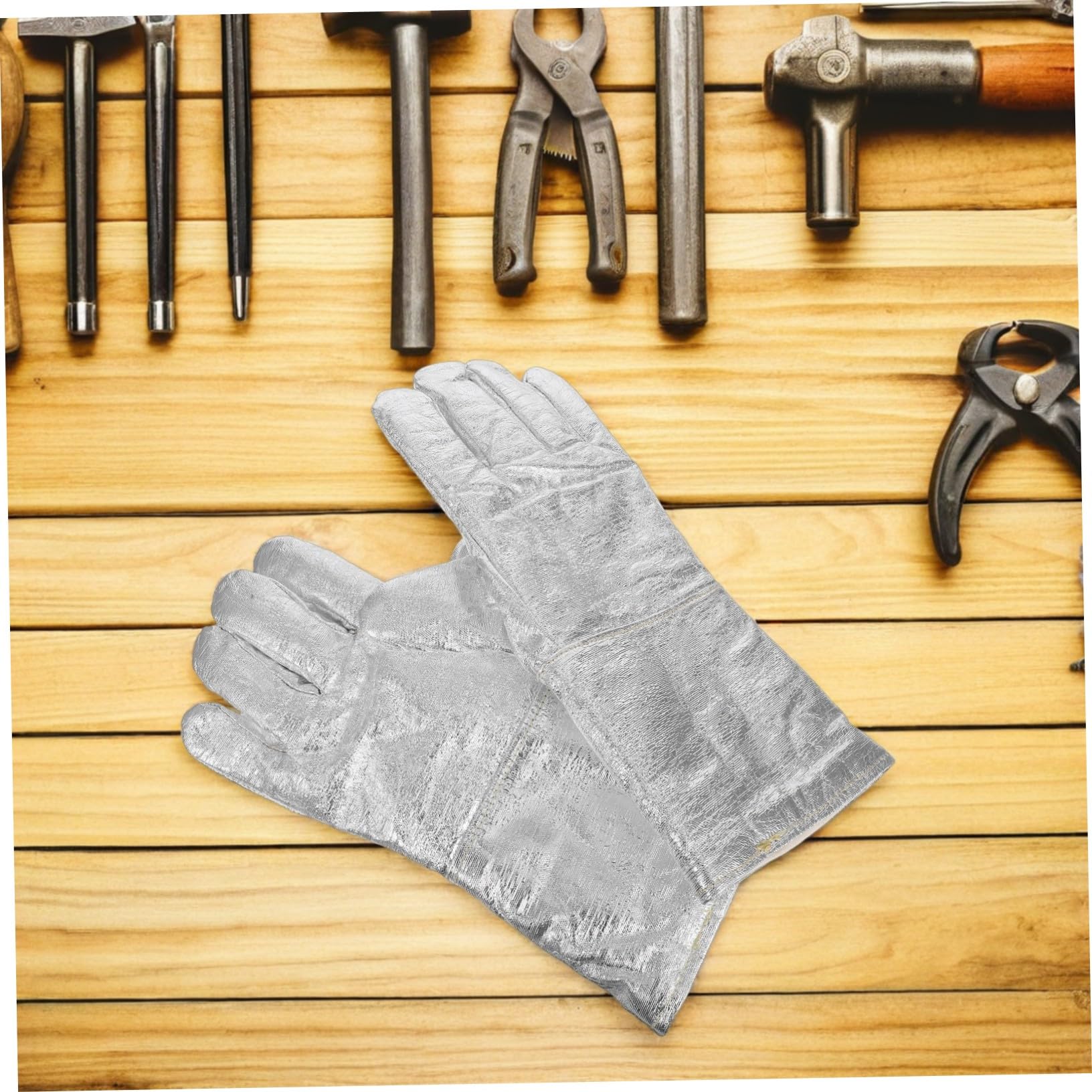 Guantes de Soldadura Resistentes al Calor Aluminio Guantes Industriales para Fundición y Manejo Químico Protección Térmica Flexible y Ligera para Trabajo Hornos y Calderas